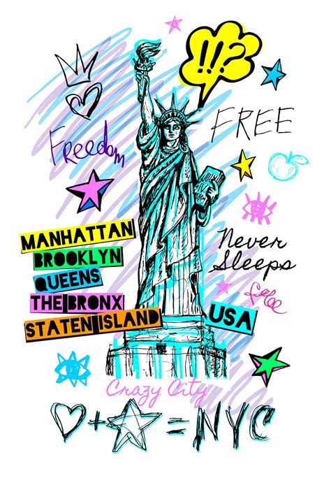 Premium Vector New York City Statue Of Liberty Freedom Poster