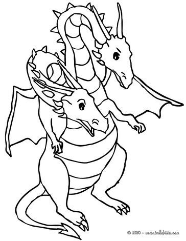 The dragon coloring sheets are among the most sought after ones among all these varieties. Two Headed Dragon Coloring Pages at GetDrawings | Free ...