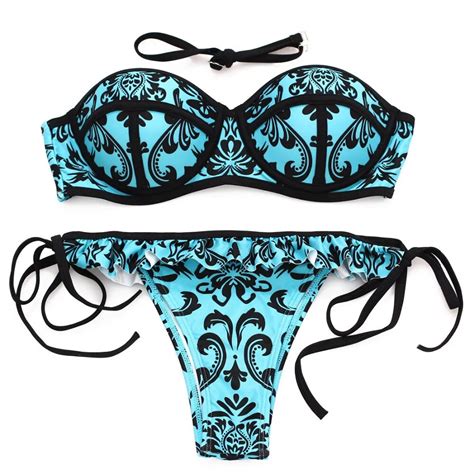 Bikini Two Piece Swimsuit Sexy 2017 New Black Lace Colorful Sexy Bikini