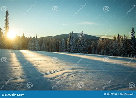 Sunrise Over Snowy Fields Rabbit Ears Pass Steamboat Springs