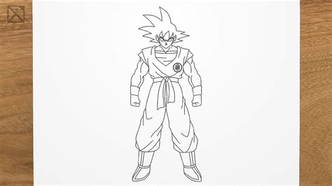 How To Draw Goku Full Body Dragon Ball Step By Step Easy Youtube
