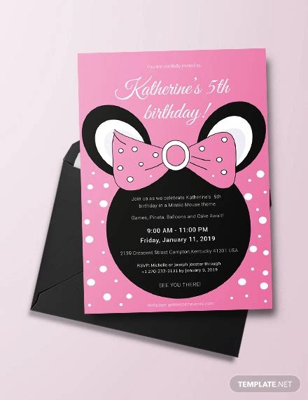 Minnie Mouse Birthday Invitation 14 Examples Format Pdf Examples