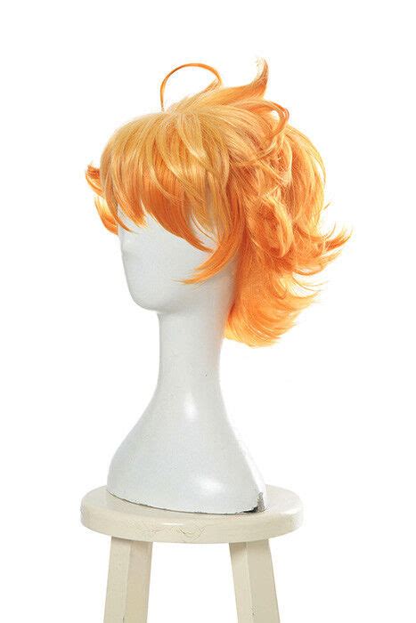 The Promised Neverland Emma Cosplay Wig Short Orange Ombre Hair Gradient Curly 602299613970 Ebay
