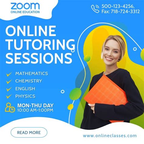 Zoom Online Classes Social Media Post Online Tutoring Education