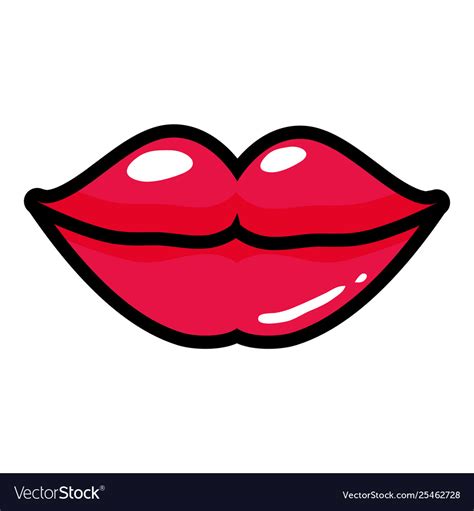 Girl Red Lips Vector