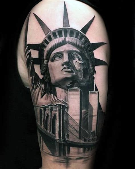 60 Brooklyn Bridge Tattoos For Men New York City Design Ideas