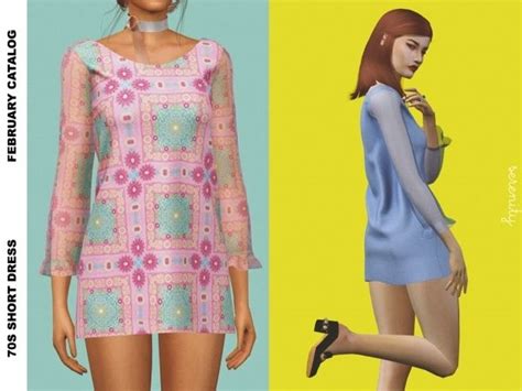70s Short Dress The Sims 4 Download Simsdom Ru Sims 4 Mods