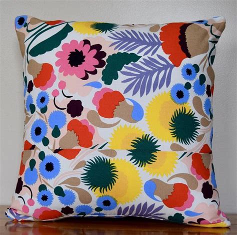 Unique Marimekko Pillow Cover Handmade 15x15 38x38cm By