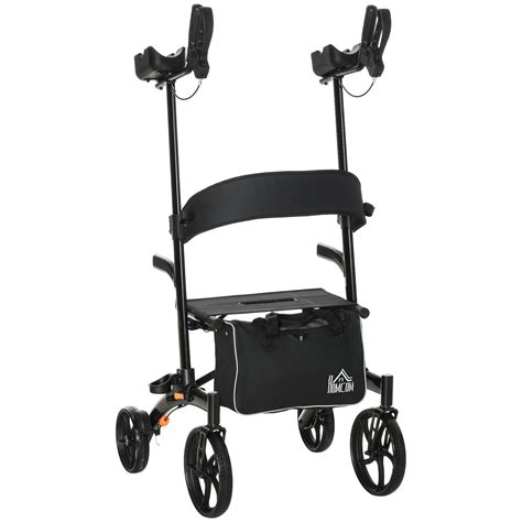 Homcom Aluminum Forearm Rollator Walker For Seniors And Adults With 10