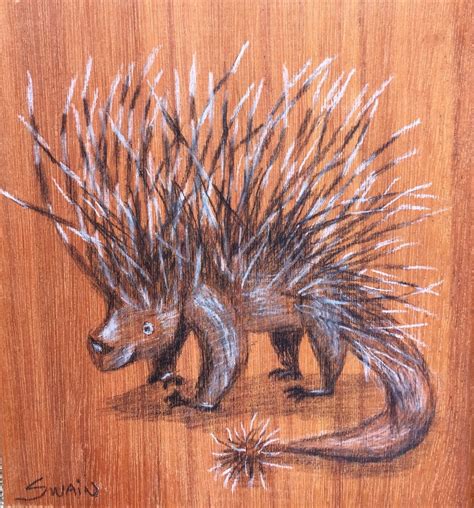 Not So Ordinary Porcupine Colored Pencil On Wood Jen Swain Moose