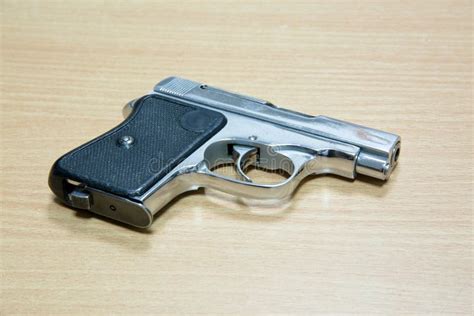 Silver Pistol On A Table Stock Photo Image Of Traditional 79940766