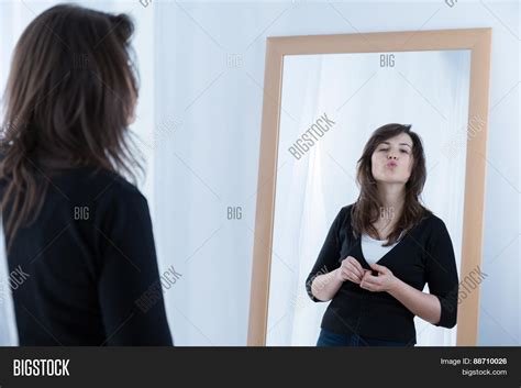 Girl Front Mirror Image And Photo Free Trial Bigstock