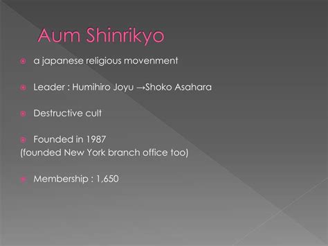 Ppt Aum Shinrikyo Powerpoint Presentation Free Download Id6919608