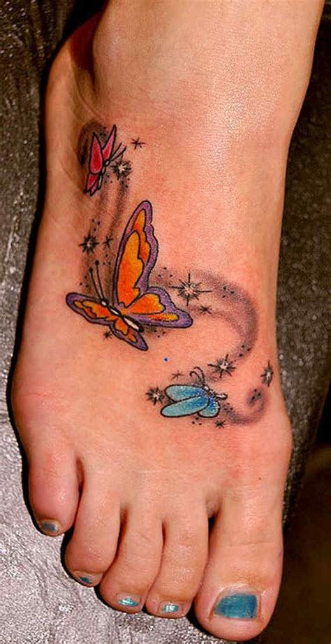 35 Splendid Foot Butterfly Tattoos And Designs