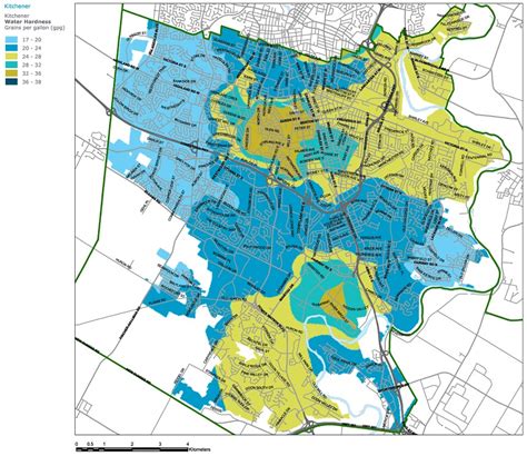 As a result, a number of communities served by the water supply facility are likely to. Kitchener Hardness Map - Ecowater Systems Kitchener