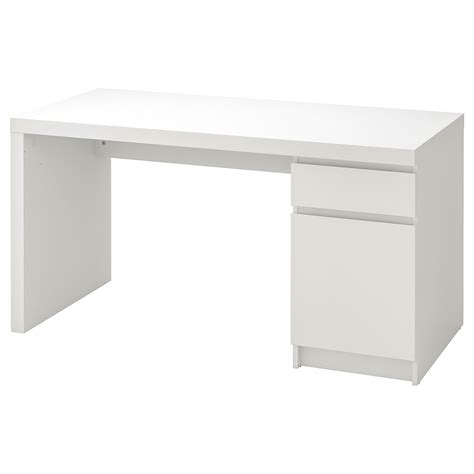 Malm Desk White 140x65 Cm Ikea