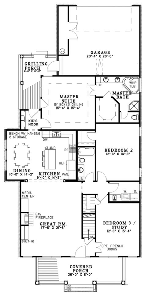 Classical Style House Plan 3 Beds 2 Baths 1832 Sqft Plan 17 3002