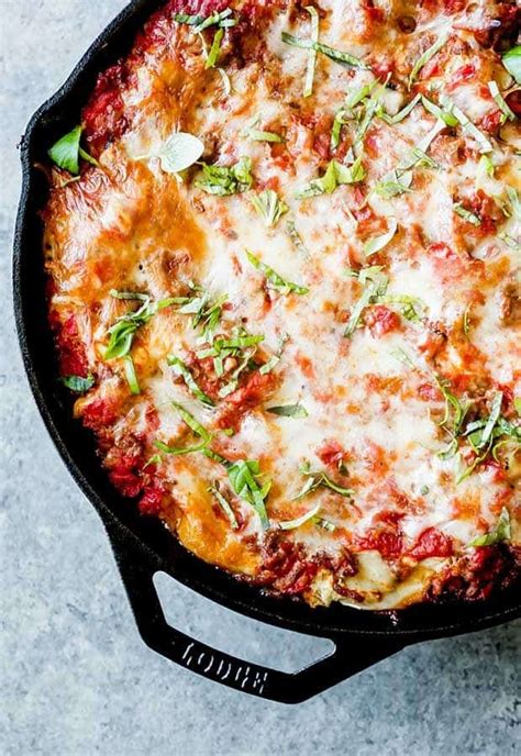 Easy Skillet Lasagna With No Boil Noodles — Salt And Baker