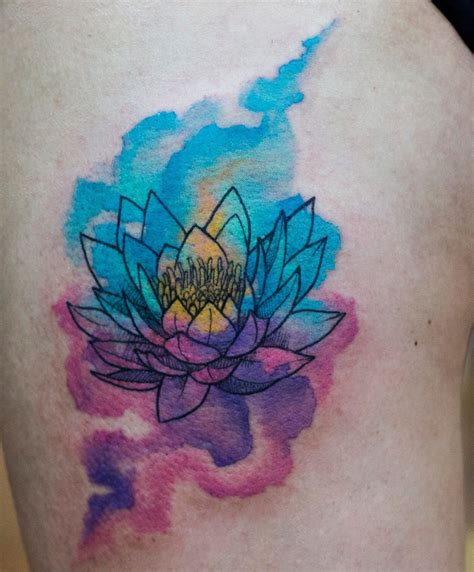 Lotus Flower Watercolor Tattoo Blue Lotus Tattoo Watercolor Lotus