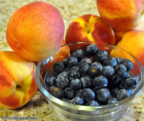 The Combination Of Peaches And Blueberry Makes This Easy Peach