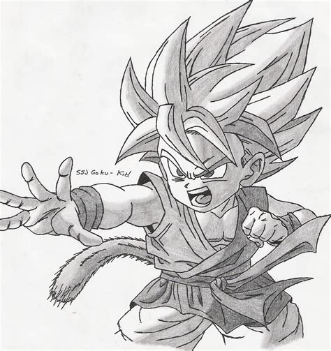 Kid Goku Kamehameha Drawing
