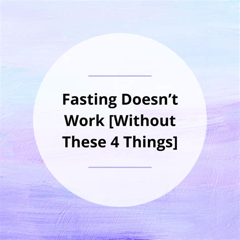 Fasting Doesnt Work Without These 4 Things Dr Becky Fitness