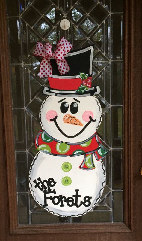 Snowman Door Hanger Christmas Snowman Door Hanger By Awhitofwhimsy