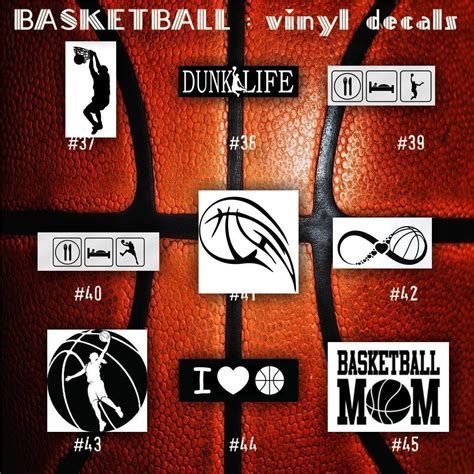 Basketball Vinyl Decals 37 45 Bball Stickers Hoops Car Decal