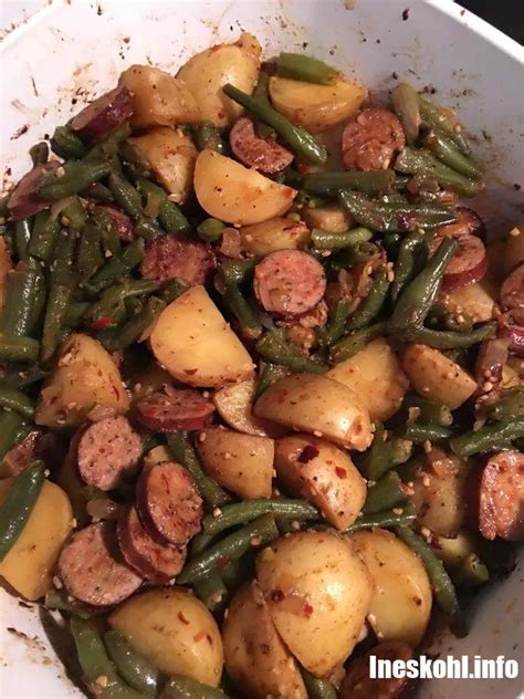 Sausage Green Bean Potato Casserole Ineskohl Kitchen