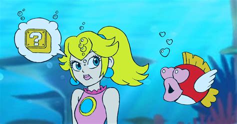 Princess Peach Super Mario Underwater Cheep Magnet Colored Pixiv