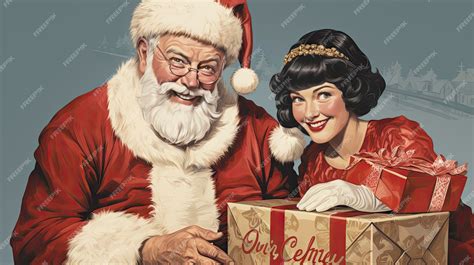 premium ai image illustration of woman with pinup style dressed as santa claus delivering