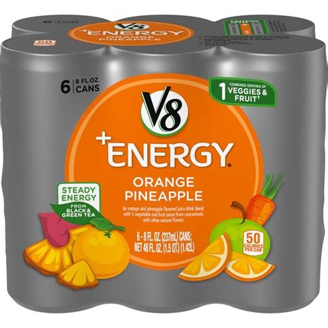 V8 V Fusion Energy Orange Pineapple Vegetable And Fruit Juice 8 Fl Oz