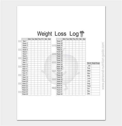 10 Printable Weight Loss Charts And Goal Trackers 100 Free