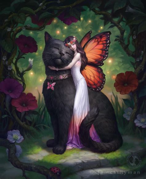 Fairy Friend By Jamesryman Fairy Art Black Cat Art Fantasy Art