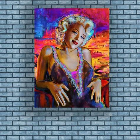 Marilyn Monroe Oil Painting American Celebrity Wall Art Posters Hand Painted Canvas Beautiful