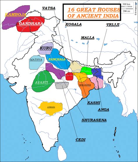 Oc The 16 Great Houses Of Ancient India On Map These Kingdoms