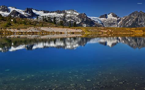 Mountains Reflecting In The Lake Wallpaper Nature Wallpapers 17232