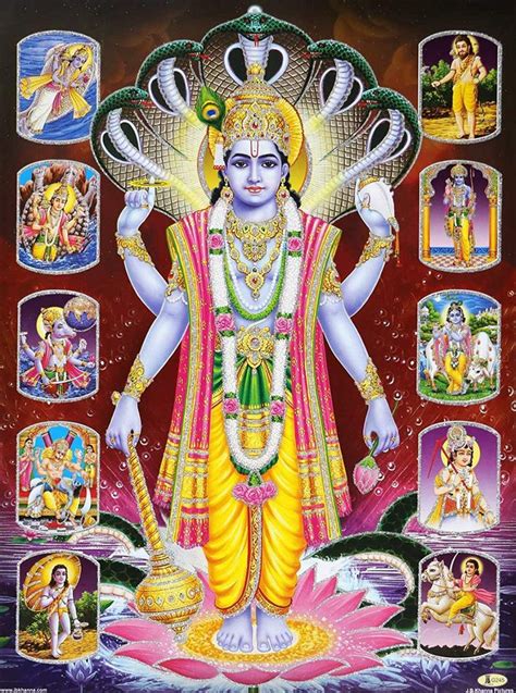 Avercart Lord Vishnu With 10 Forms Poster 12x16