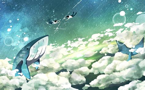 Fantasy Art Sky Whale Flying Wallpapers Hd Desktop And Mobile