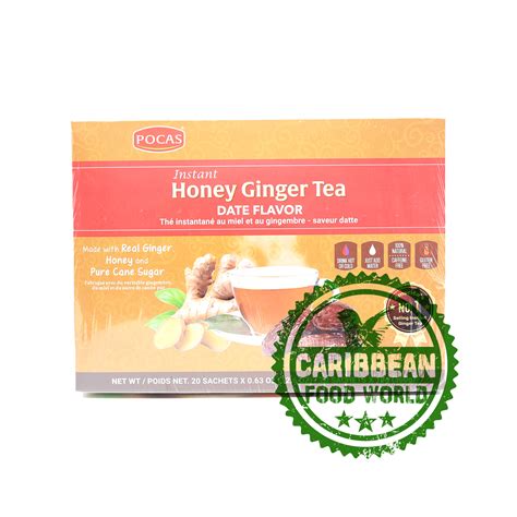Pocas Honey Ginger Tea Date Flavor Net 360g 20 Sachets Caribbean