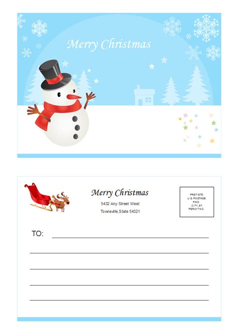 Christmas Postcards Templates Free