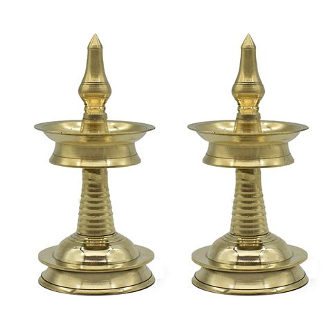 Buy Puja N Pujari Nilavilakku Diya Kerala Brass Oil Lamp 8 Inch For
