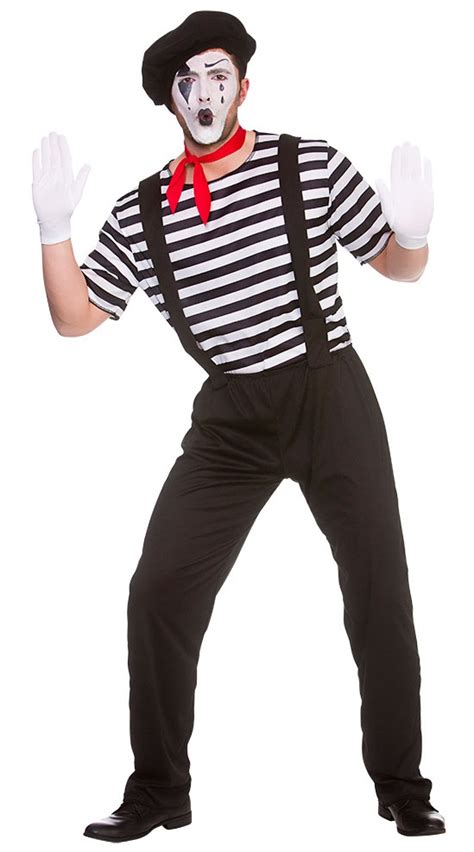 Deluxe French Ladies Mens Mime Artist Fancy Dress Costume