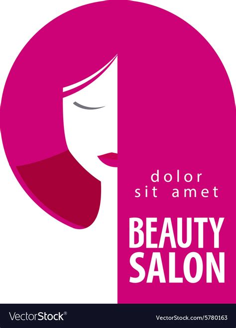 beauty salon logo design template girl royalty free vector
