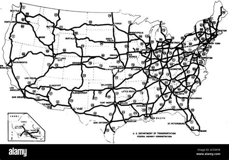 Interstate Highway System Map Stock Photo Alamy