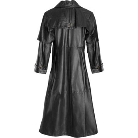 Mens Steampunk Gothic Leather Trench Coat Jacket Hugh Jackman Van
