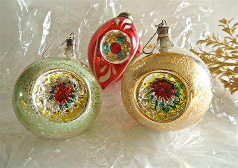 Vintage Mercury Glass Christmas Tree Ornaments Indents Etsy Canada
