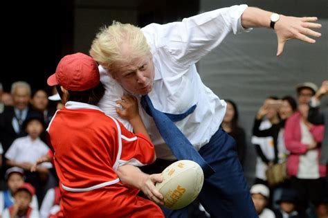 Boris Johnson Rugby Tackle Takes Out Schoolboy 10 In Japan London