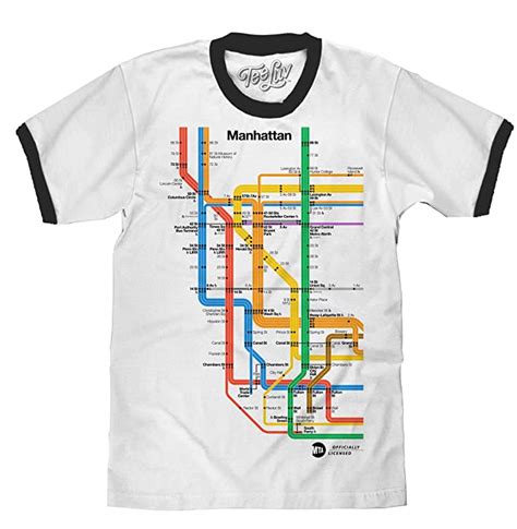 Buy Tee Luv Manhattan Metro Ringer Shirt Nyc Subway Map Graphic T