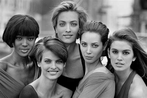 90s Supermodels In Black And White Poster Etsy